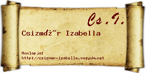 Csizmár Izabella névjegykártya